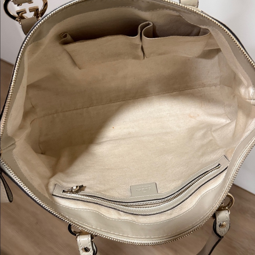 💕GUCCI Logo GG Running Shoulder Tote Bag Canvas Leather Beige GHW - Picture 9 of 16